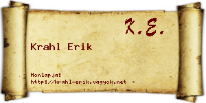Krahl Erik névjegykártya